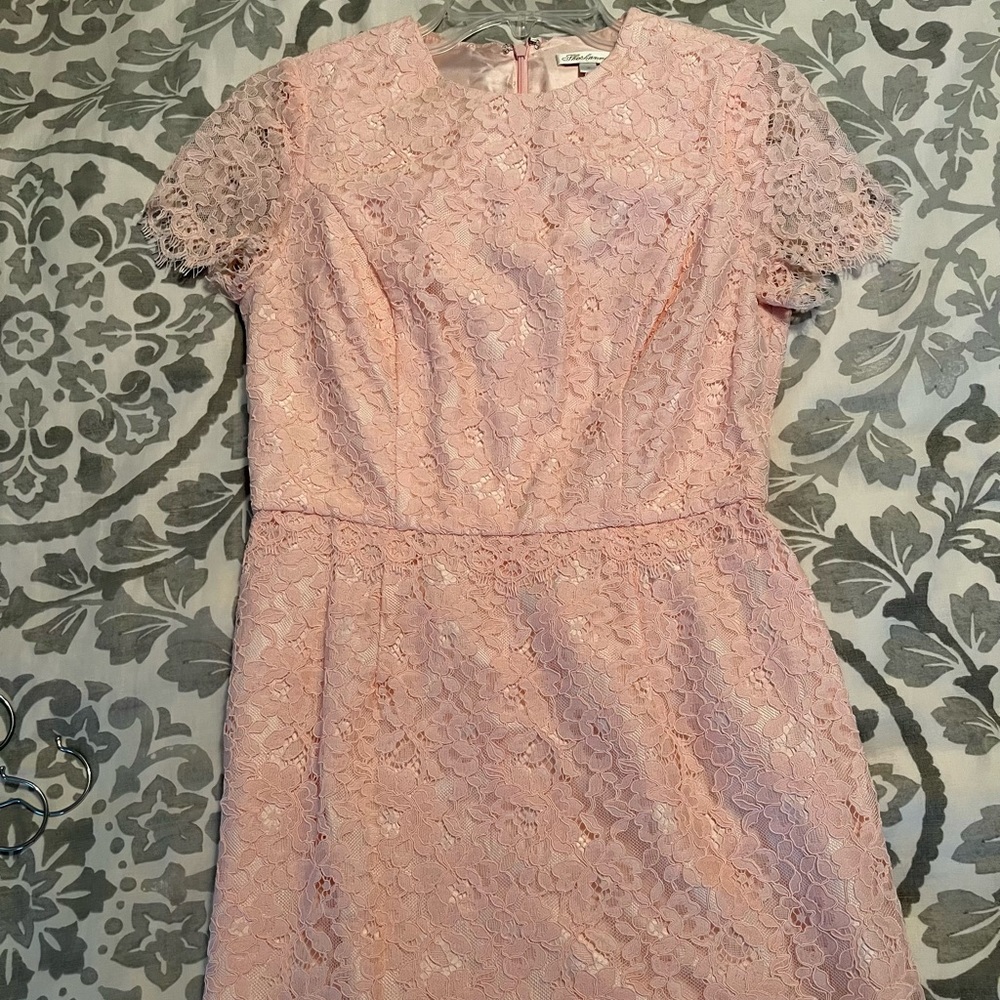Shoshanna knee length pink lace dress